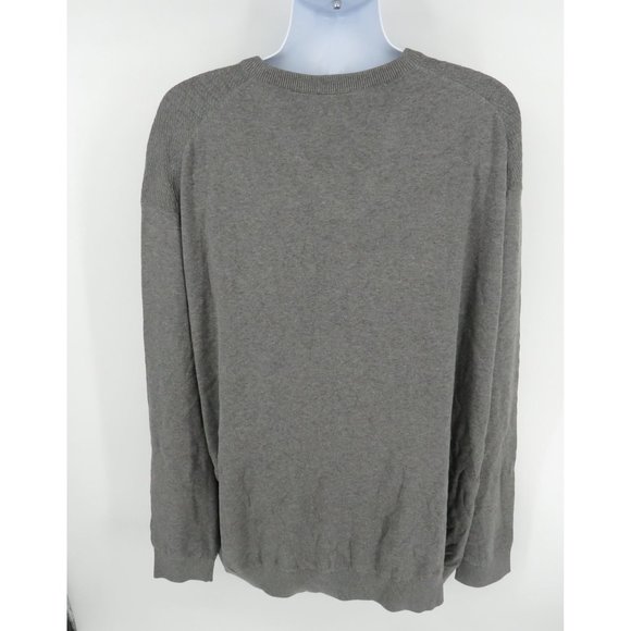 Cutter & Buck Mens 4X Ribbed Gray V-Neck Pullover Sweater Soft & Warm NWT $135 - Picture 4 of 4